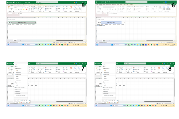 Ilustrasi cara bikin kalender otomatis di excel