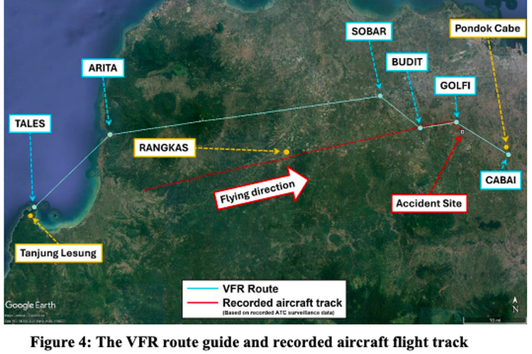 Rute penerbangan PK-IFP.