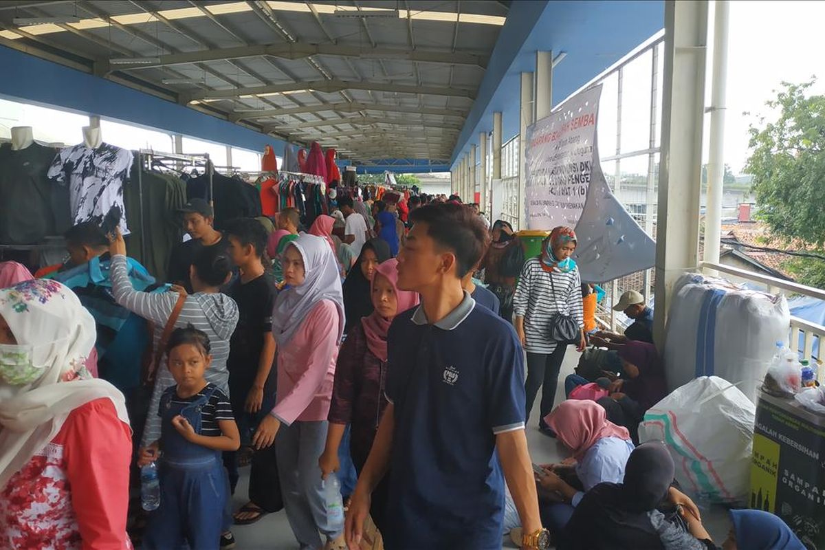 Suasana Skybridge Tanah Abang, Rabu (29/5/2019).