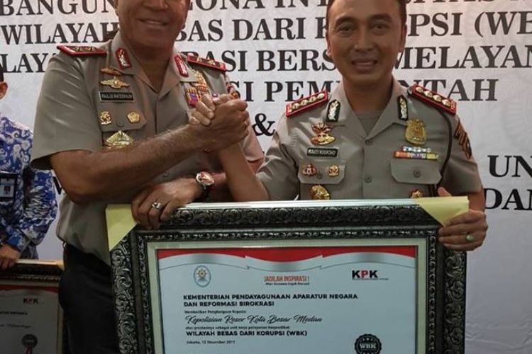 Polrestabes Medan yang meraih penghargaan predikat Pembangunan Zona Integritas Wilayah Bebas dari Korupsi (WBK)