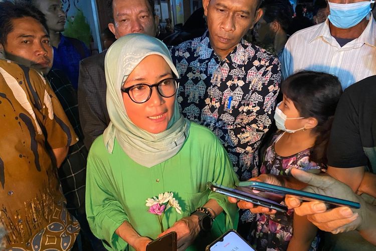 Bupati Lebak Iti Octavia Jayabaya usai menghadiri Natal Bersama di Rangkasbitung, Selasa (27/12/2022).