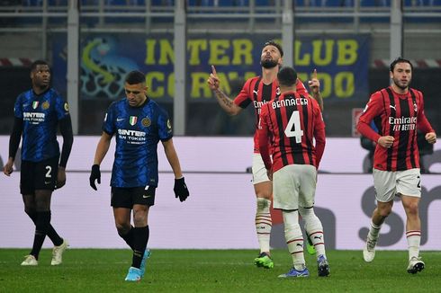 Hasil Inter Vs Milan: Giroud Cetak 2 Gol, Rossoneri Comeback dan Menang 2-1