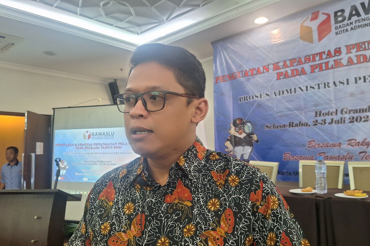 Muhamad Sobirin Koordinator Divisi Penanganan Pelanggaran, dan Data dan Informasi Badan Pengawas Pemilu (Bawaslu) Jakarta Utara,  di Hotel Grand Dafam Ancol, Selasa (2/7/2024).