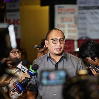 Juru bicara Badan Pemenangan Nasional pasangan Prabowo Subianto-Sandiaga Uno (BPN) Andre Rosiade saat ditemui di kawasan Menteng, Jakarta Pusat, Sabtu (18/5/2019). 