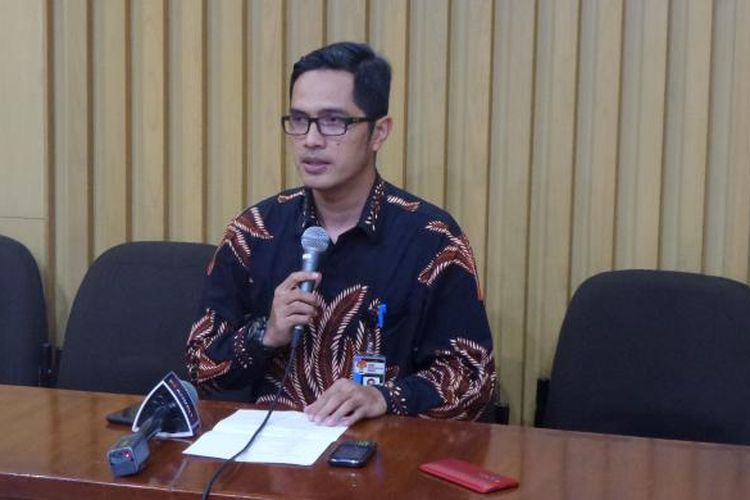 Juru Bicara KPK Febri Diansyah di Gedung KPK Jakarta, Kamis (12/1/2017).