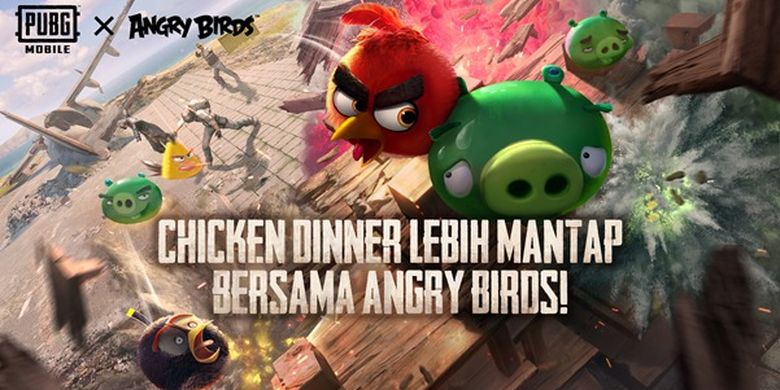 PUBG Mobile kolaborasi dengan Angry Birds. 