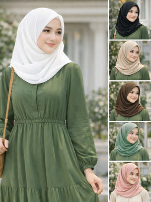 Mix & Match Gamis Army Earthy & Dewasa