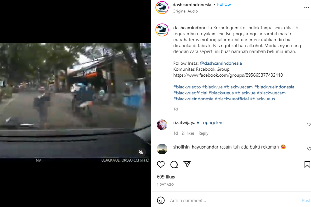 Tangkapan layar rekaman modus penipuan di jalan raya