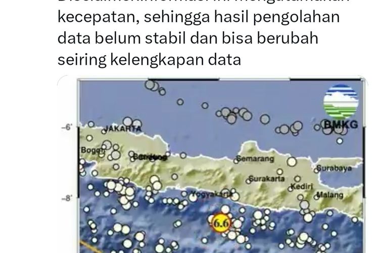 Gempa bumi dengan magnitudo 6.6 baru saja terjadi di Barat daya Bantul, D.I. Yogyakarta. Tak hanya di Yogyakarta, Gempa juga terasa hingga Purworejo Jawa Tengah. 