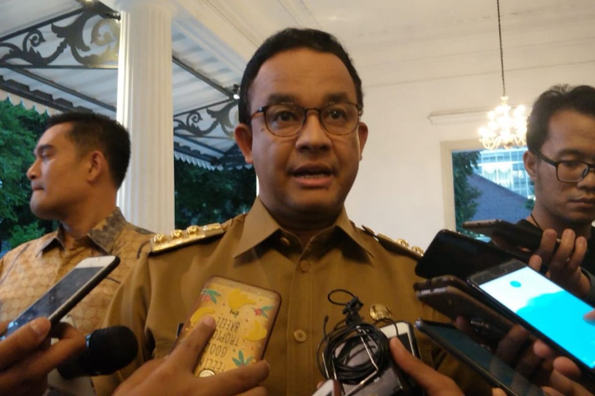 Gubernur DKI Jakarta Anies Baswedan di Balai Kota DKI Jakarta, Jalan Medan Merdeka Selatan, Senin (4/2/2019).