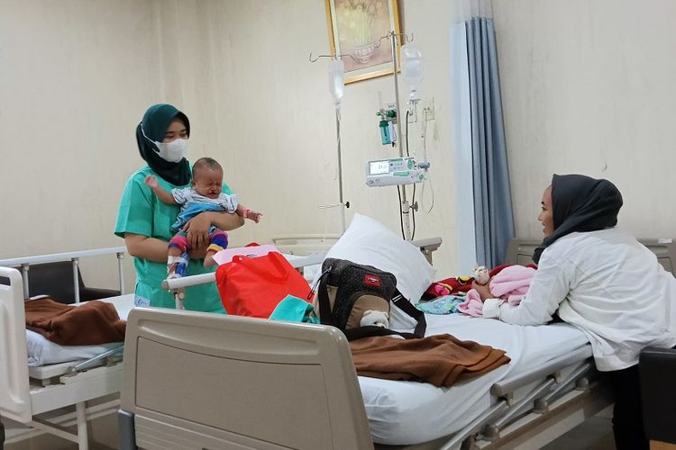 Salah satu kondisi pasien bibir sumbing yang akan dioperasi di RS Hermina Bogor.