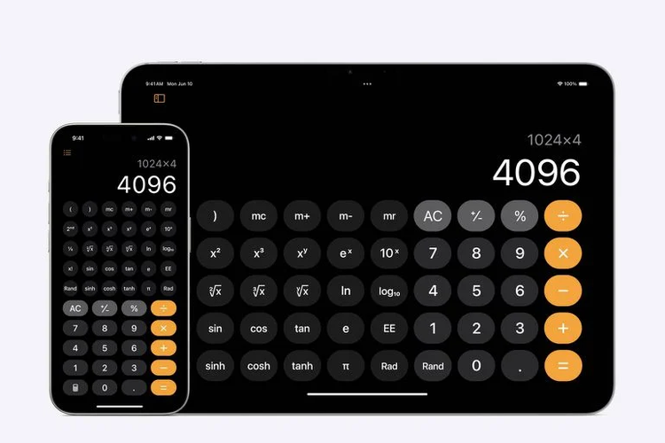iPadOS 18 membawa kalkulator bawaan baru yang dioptimalkan untuk layar besar. Kalkulator ini mendukung kalkulator dasar dan ilmiah, serta histori hitungan dan konversi satuan.