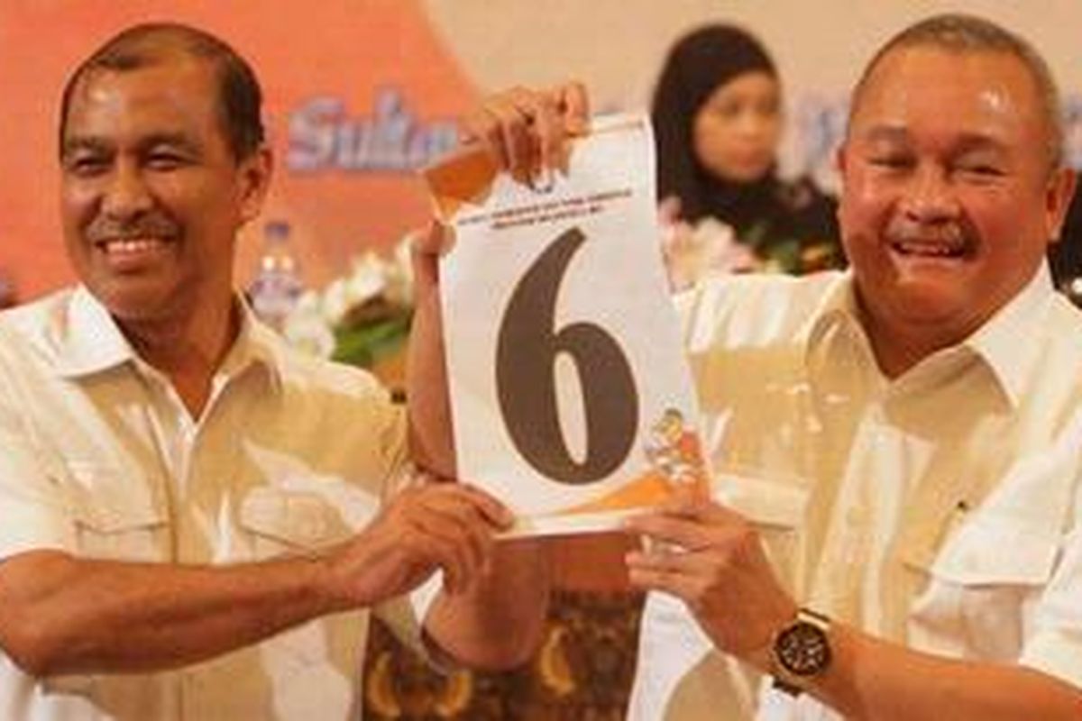 Pasangan Calon Gubernur dan Wakil Gubernur DKI Jakarta Nomor 6 Alex Noerdin (kanan), Nono Sampono 