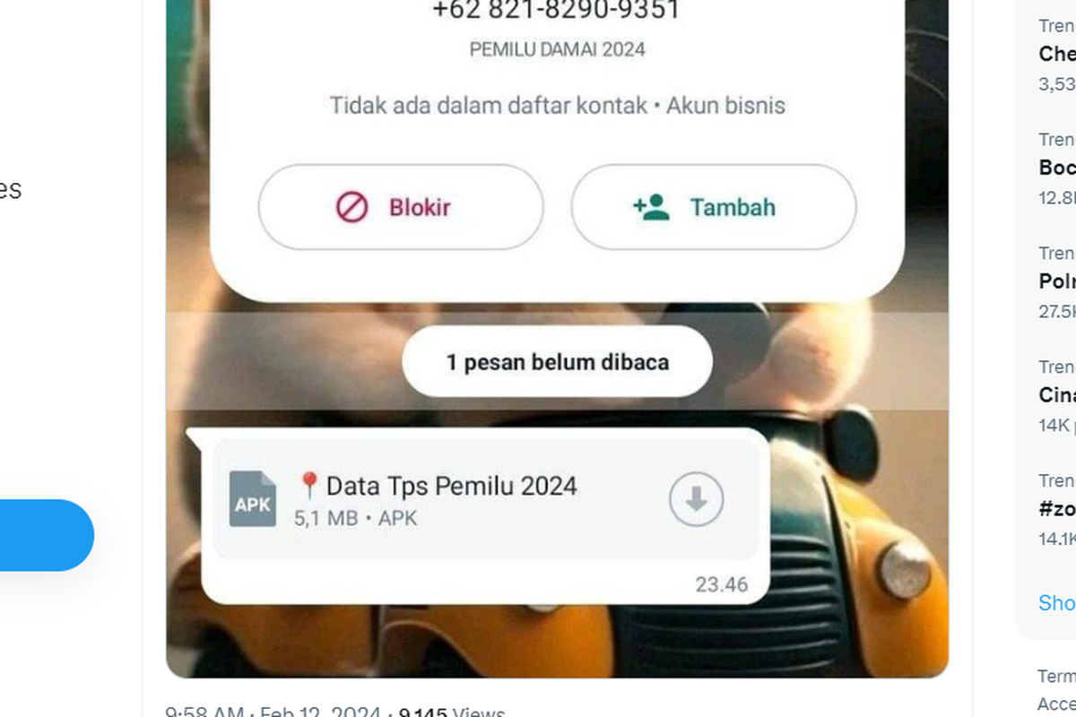 Modus penipuan file APK jelang Pemilu 2024