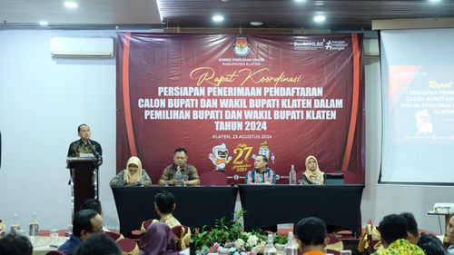Jelang Pendaftaran Pilkada 2024, KPU Klaten Rakor Bersama Parpol 