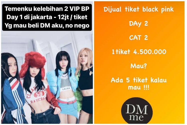 Calo dadakan tiket konser Blackpink bermunculan di media sosial dengan harga fantastis