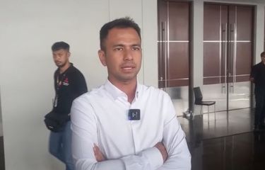 Raffi Ahmad di JIExpo Kemayoran, Jakarta Pusat, Kamis (16/2/2023).