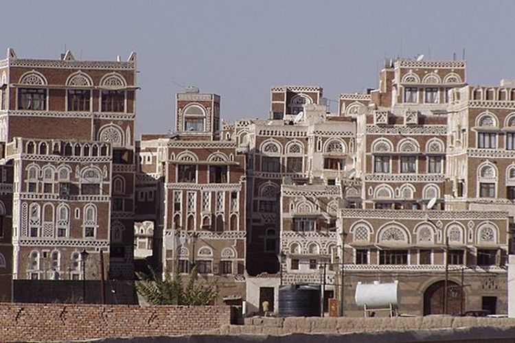 Rumah menara di Kota kuno Sana'a, Yaman