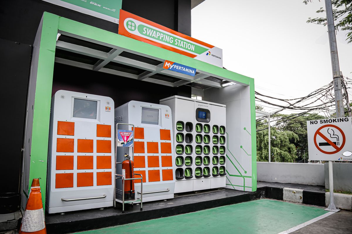 Battery swapping station (BSS) milik Pertamina Patra Niaga.