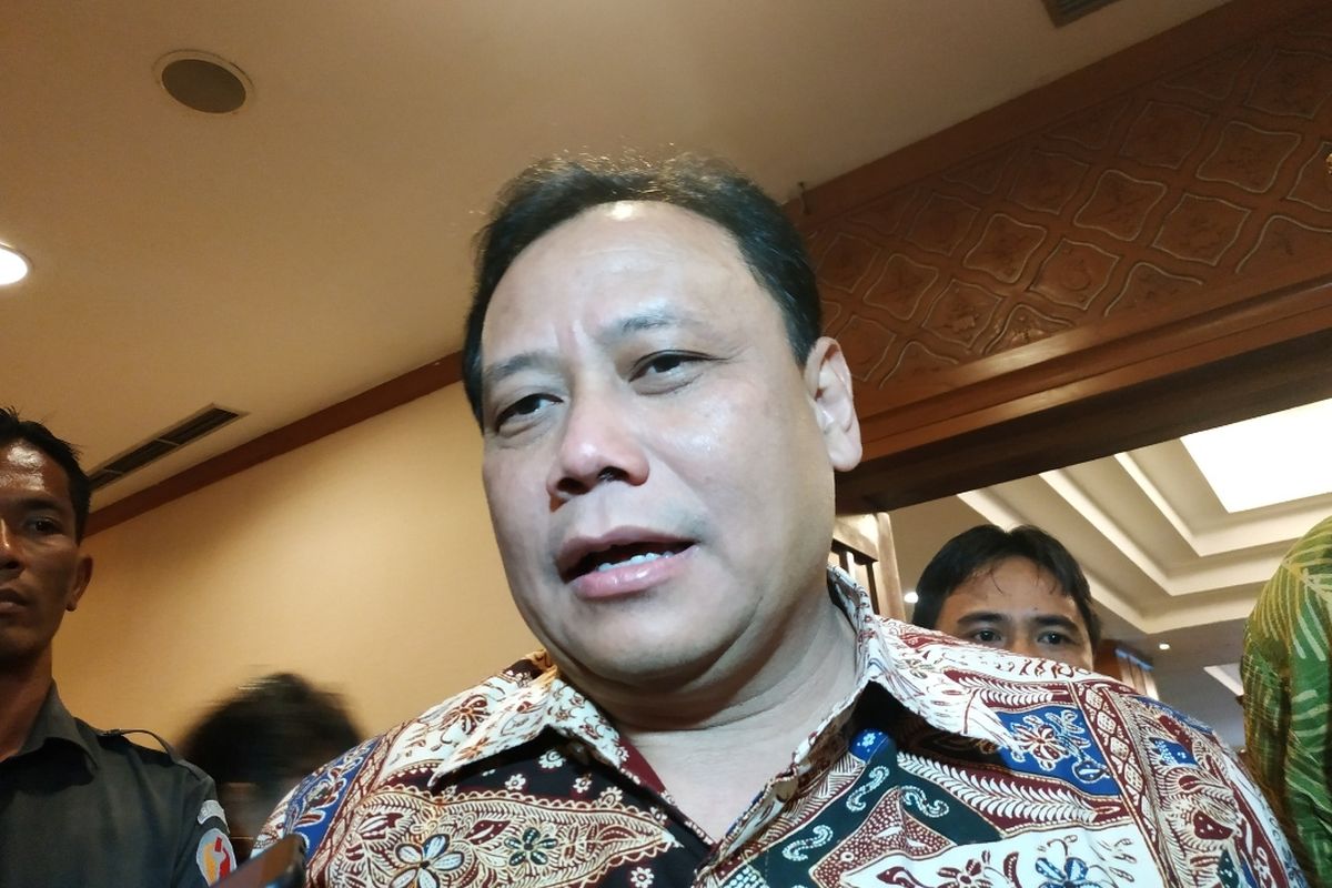 Ketua Bawaslu Abhan di Hotel Grand Sahid, Sudirman, Jakarta, Selasa (10/12/2019). 