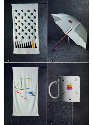 Aksesori yang ikut dirilis bersamaan dengan koleksi busana The Apple Collection tahun 1986.