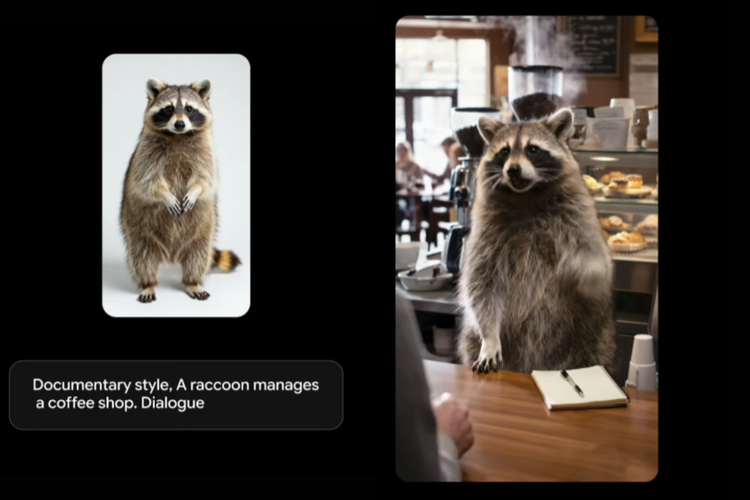 Tangkapan layar hasil video yang dibuat model AI Generative Veo 3.1. Pada pembaruan ini, Google memungkinkan Veo 3.1 mengolah berbagai bahan atau input visual, seperti gambar, karakter, latar, atau objek, menjadi satu video yang konsisten. 
