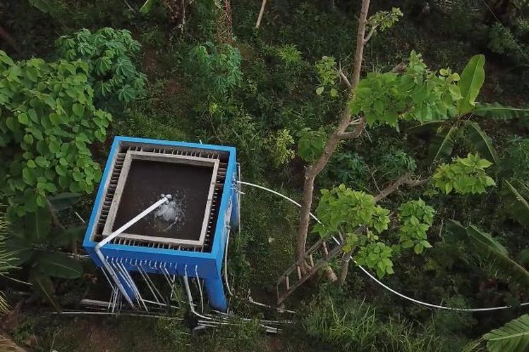 Ilustrasi sistem pengairan untuk lahan sawah.