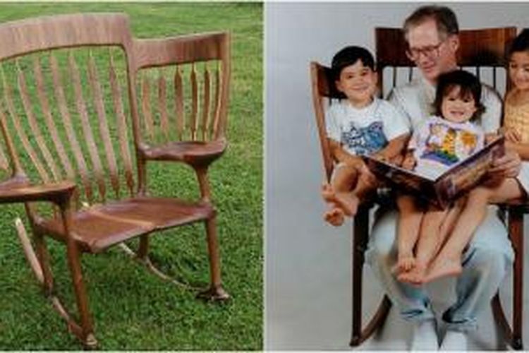 Pada pandangan pertama, kursi ini terlihat penuh karena dijejali tiga anak. Meski demikian, Taylor benar-benar jenius telah menciptakan Rocking Chair. 