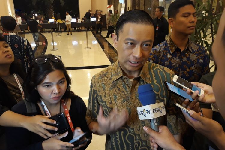 Kepala Badan Koordinasi Penanaman Modal (BKPM) Thomas Lembong di Hotel Sultan, Jakarta Pusat, Sabtu (13/4/2019).