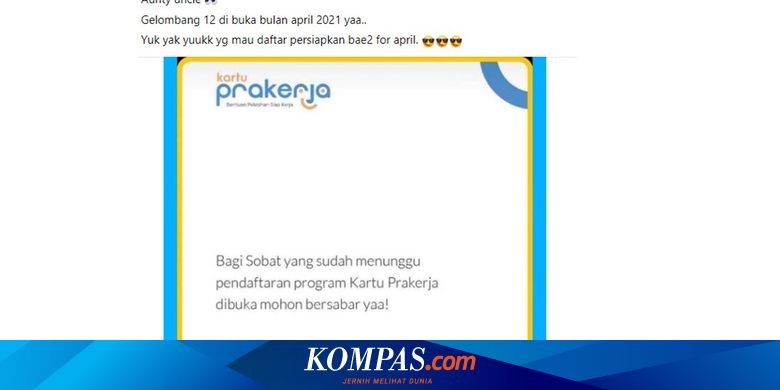 [KLARIFIKASI] Kartu Prakerja Gelombang 12 Akan Dibuka pada April 2021
