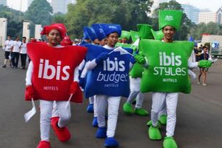 Kampanye ibis Pillow Hunt Healthy Day 2015 di Gelora Bung Karno, jakarta, Minggu (14/6/2015).