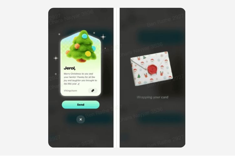 Tampilan fitur kartu ucapan di TikTok