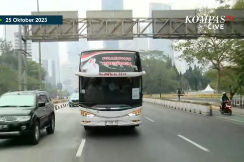 Sebelum Tumpangi Rantis Maung ke KPU, Prabowo, Gibran, dan Ketum Parpol KIM Naik Bus ke Taman Suropati