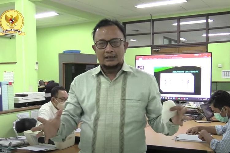 Komisioner Komnas HAM Mohammad Choirul Anam saat memberikan keterangan video, Kamis (21/7/2022).
