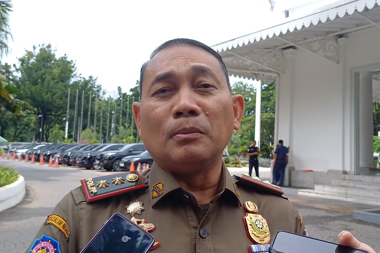 Kasatpol PP DKI Jakarta Arifin saat ditemui wartawan di Balai Kota DKI Jakarta, Selasa (30/1/2024).
