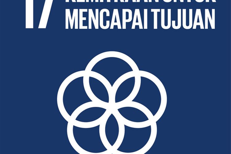 Logo dalam tujuan nomor 17 SDGs: kemitraan untuk mencapai tujuan.