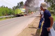 Sepeda Motor Terbakar Setelah Ditabrak Truk di Lampung, Ayah dan Balita Tewas