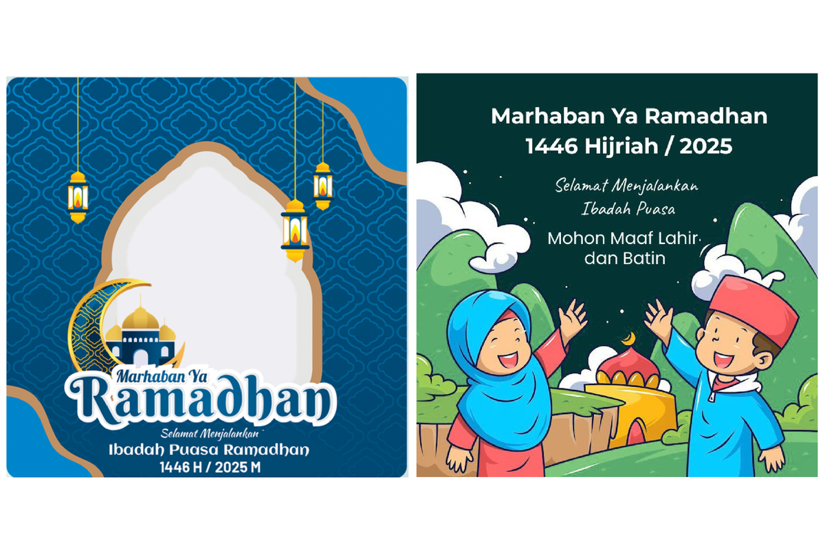 Twibbon Ramadhan 2025 dan gambar Marhaban Ya Ramadhan 1446 H.