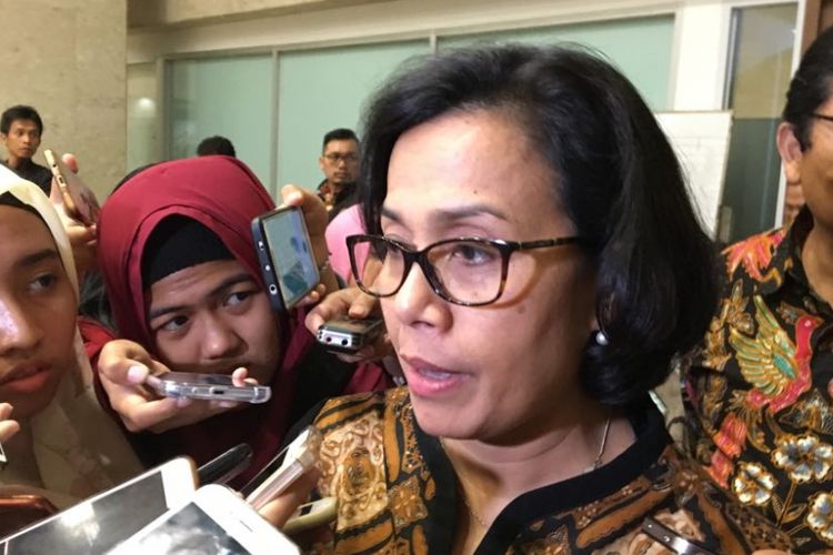 Menteri Keuangan Sri Mulyani Indrawati saat ditemui di gedung DPR/MPR, Jakarta Pusat, Selasa (6/2/2018).