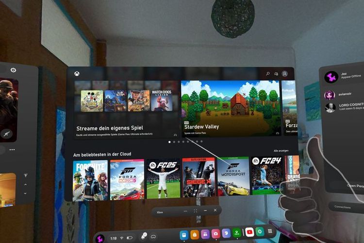 Fitur Xbox Cloud Gaming di Meta Quest 3S Xbox Edition.