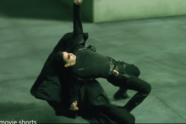 Ilustrasi adegan slow motion di film The Matrix 
