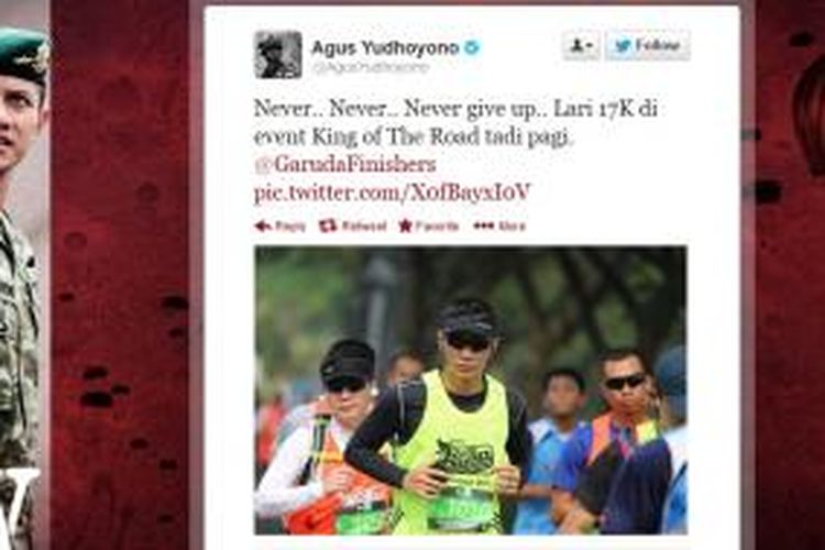 Agus Harimurti Yudhoyono pada ajang lari maraton Adidas King of the Road, di BSD City, Minggu (29/9/2013) pagi. 