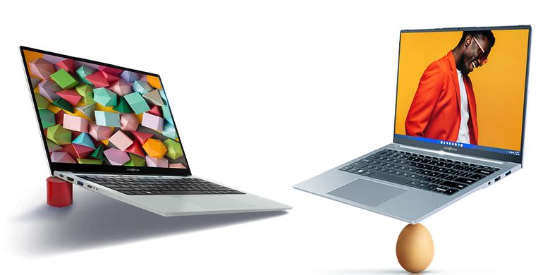 Laptop Advan WorkPlus (kiri) dan WorkPro