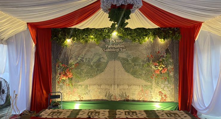 Menengok TPS Tempat Mahfud Mencoblos, Berkonsep Merah Putih dan Dihias Seperti Acara Hajatan