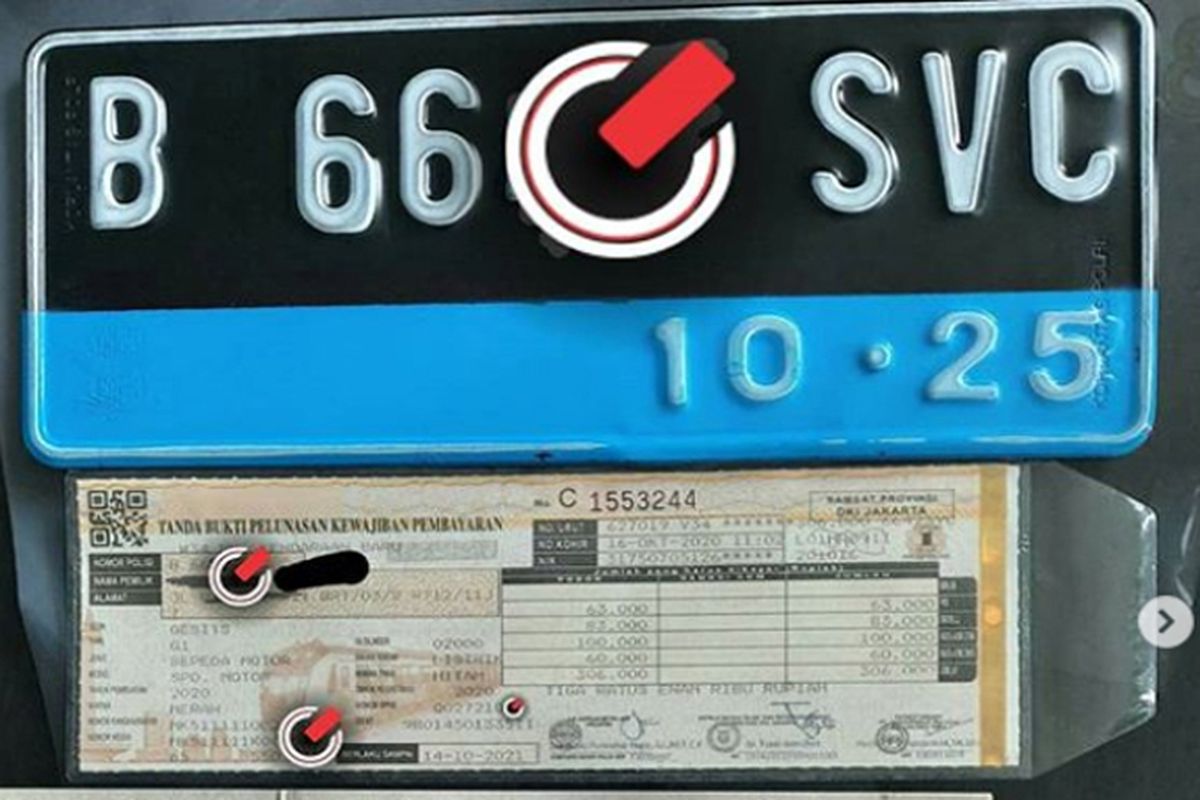 Pelat nomor kendaraan listrik resmi diberikan warna biru.