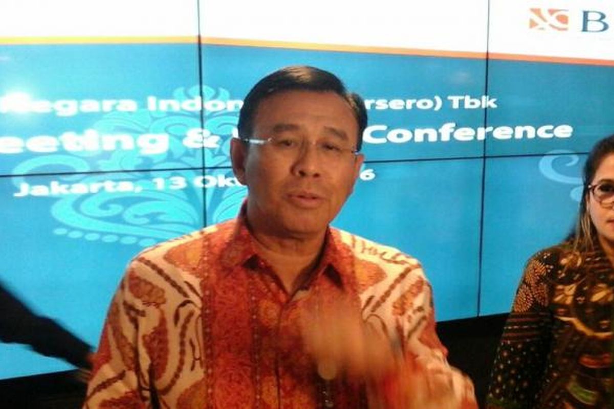 Direktur Utama PT Bank Negara Indonesia (Persero) Tbk (BBNI) Achmad Baiquni di Jakarta, Kamis (13/10/2016).????