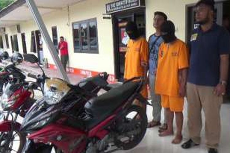 Dua begal motor diamankan unit Jatanras Polda Bangka Belitung, Kamis (13/10/2016).