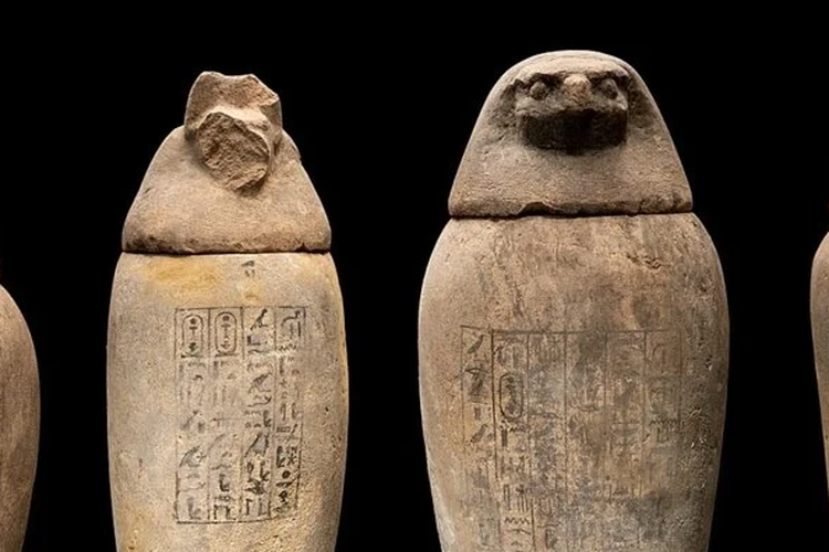 Guci-guci yang ditemukan di tempat pembalseman di Abusir. Temuan tempat pembalseman mumi di masa Mesir kuno ungkap petunjuk mumifikasi.
