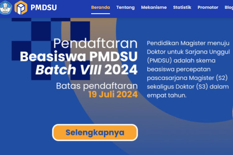 Syarat, Cara Daftar Beasiswa PDMSU 2024, Kuliah S2-S3 4 Tahun Saja