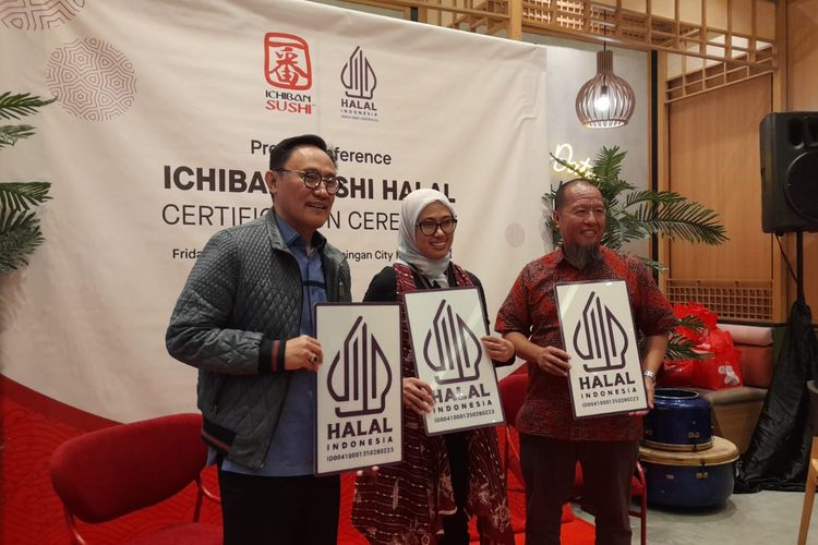 Ichiban Sushi umumkan sudah kantongi sertifikat halal lewat konferensi pers, Jakarta (31/03/2023). 